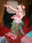 Zoe practicing her hula dance.